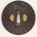 Sword Guard (<i>Tsuba</i>), Iron, gold, Japanese