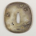 Sword Guard (<i>Tsuba</i>), Copper-silver alloy (shibuichi), gold, silver, copper, Japanese