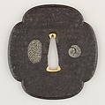 Sword Guard (Tsuba), Inscribed by Nobuiye Myōchin (Japanese, ca. 1504–1554), Iron, Japanese