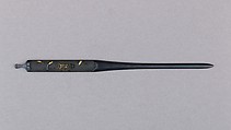 Hair Dressing Tool (Kogai), Copper-gold alloy (shakudō), gold, Japanese