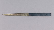 Knife Handle (Kozuka) with Blade, Copper-gold alloy (shakudō), copper, gold, Japanese