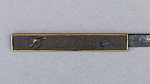 Knife Handle (Kozuka) with Blade, Iron, gold, copper, copper-silver alloy (shibuichi), Japanese