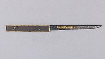 Knife Handle (Kozuka) with Blade, Iron, gold, copper, copper-silver alloy (shibuichi), Japanese