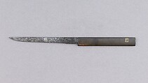 Knife Handle (Kozuka) with Blade, Iron, gold, copper, copper-silver alloy (shibuichi), Japanese
