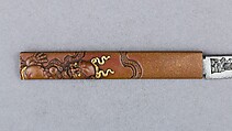 Knife Handle (Kozuka) with Blade, Copper, copper-silver alloy (shibuichi), gold, steel, Japanese