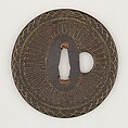 Sword Guard (Tsuba), Iron, brass, copper, Japanese