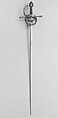 Rapier, Hilt signed Bouqueton (French, active early 17th century), Steel, silver, wood, probably French, Paris