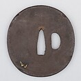 Sword Guard (Tsuba), Iron, copper, gold, Japanese
