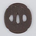Sword Guard (Tsuba), Iron, copper, Japanese