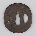 Sword Guard (Tsuba), Iron, copper, gold, copper-silver alloy (shibuichi), Japanese