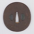 Sword Guard (Tsuba), Iron, copper, Japanese