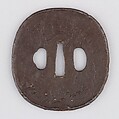 Sword Guard (Tsuba), Iron, copper, Japanese