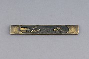 Knife Handle (Kozuka), Silver, copper-gold alloy (shakudō), gold, Japanese