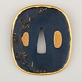 Sword Guard (Tsuba), Copper-gold alloy (shakudō), gold, silver, copper, Japanese