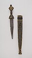 Dagger with Sheath, Copper alloy, iron, West African, Cameroon, possibly Adamawa, Nigeria