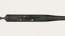 Hair Dressing Tool (Kogai), Copper-gold alloy (shakudō), gold, Japanese
