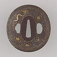 Sword Guard (Tsuba), Iron, gold, silver, copper, Japanese
