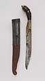 Knife (Piha Kaetta) with Sheath, Wood, silver, horn, steel, brass, Sri Lankan