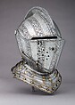 Close-Helmet for the Field and Tourney, Steel, gold, copper alloy, Italian, probably Brescia; front collar lames, German, Augsburg