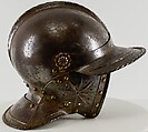 Burgonet, Steel, copper alloy, leather, German, probably Augsburg