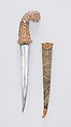 Dagger with Sheath, Steel, rock crystal, gold, silver, rubies, diamonds, emeralds, textile, wood, Indian, Mughal