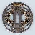 Sword Guard (Tsuba), Iron; gold, silver (nunome-zōgan); copper, Japanese