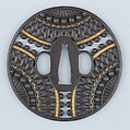 Sword Guard (Tsuba), Iron, gold, silver, copper, Japanese