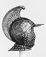 Parade Helmet à l'Antique, Steel, copper alloy, paint, textile, French, probably Paris