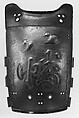 Breastplaste Depecting Character Hachiman, God of War, Myōchin Morisuke (Japanese, active 18th century), Steel, lacquer, and copper alloy, Japanese