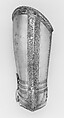 Elements of an Armor Garniture Made for Henri I de Montmorency (1534–1614), Comte de Damville and Constable of France, Steel, gold, brass, leather, French