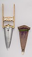 Dagger (Katar) with Sheath and Blade, Steel, gold, wood, textile (velvet), South Indian