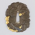 Sword Guard (Tsuba), Copper-silver alloy (shibuichi), gold, silver, copper, Japanese