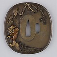 Sword Guard (Tsuba), Copper-silver alloy (shibuichi), copper-gold alloy (shakudō), gold, copper, Japanese