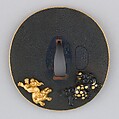 Sword Guard (Tsuba), Copper-gold alloy (shakudō), gold, copper-silver alloy (shibuichi), copper, Japanese
