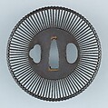 Sword Guard (<i>Tsuba</i>), Inscribed by Shōami Denbei (Japanese, active late 17th–early 18th century), Iron, copper, Japanese
