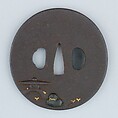 Sword Guard (Tsuba), Iron, gold, copper-gold alloy (shakudō), copper, Japanese