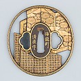 Sword Guard (<i>Tsuba</i>), Inscribed by Bairyūken Kiyotatsu (Japanese, active late 18th century), Iron, gold, copper-gold alloy (<i>shakudō</i>), Japanese