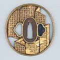 Sword Guard (<i>Tsuba</i>), Inscribed by Bairyūken Kiyotatsu (Japanese, active late 18th century), Iron, gold, copper-gold alloy (<i>shakudō</i>), Japanese