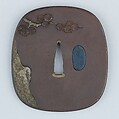 Sword Guard (Tsuba), Iron, copper-silver alloy (shibuichi), gold, copper, Japanese