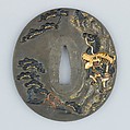 Sword Guard (Tsuba), Copper-silver alloy (shibuichi), gold, copper, copper-gold alloy (shakudō), Japanese