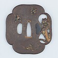 Sword Guard (Tsuba), Iron, copper-gold alloy (shakudō), copper-silver alloy (shibuichi), silver, copper, gold, Japanese