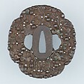 Sword Guard (Tsuba), Iron, gold, enamel, copper, Japanese
