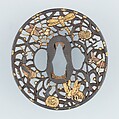 Sword Guard (Tsuba), Iron, gold, copper, Japanese