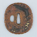 Sword Guard (Tsuba), Copper, copper-gold alloy (shakudō), gold, Japanese