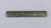 Knife Handle (Kozuka), Copper-silver alloy (shibuichi), gold, Japanese