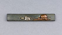 Knife Handle (Kozuka), Copper-silver alloy (shibuichi), silver, copper, gold, Japanese