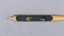 Hair Dressing Tool (Kogai), Copper-gold alloy (shakudō), gold, Japanese