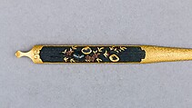 Hair Dressing Tool (Kogai), Copper-gold alloy (shakudō), gold, silver, copper, Japanese