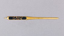 Hair Dressing Tool (Kogai), Copper-gold alloy (shakudō), gold, silver, copper, Japanese