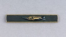 Knife handle (Kozuka), Copper-gold alloy (shakudō), gold, silver, Japanese